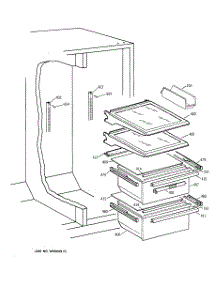 05 - Fresh Food Shelves parts for Ge Refrigerator TFX25QRBAWW from AppliancePartsPros.com