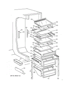 05 - Fresh Food Shelves parts for Ge Refrigerator TPG21BRXFWW from AppliancePartsPros.com