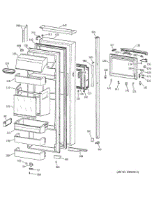 02 - Fresh Food Door parts for Ge Refrigerator TPG24BFZCWW from AppliancePartsPros.com