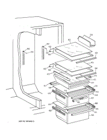 06 - Fresh Food Shelves parts for Ge Refrigerator MSK28DRZAAA from AppliancePartsPros.com