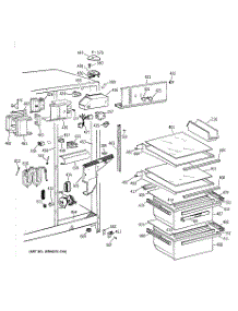03 - Fresh Food Section parts for Ge Refrigerator MSK25GRAAAA from AppliancePartsPros.com