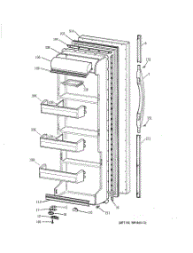 03 - Fresh Food Door parts for Ge Refrigerator TFX20JRBAWW from AppliancePartsPros.com