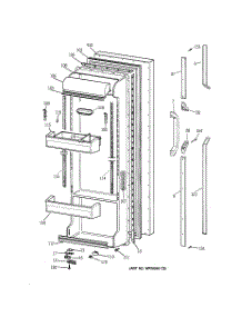 02 - Fresh Food Door parts for Ge Refrigerator TFT25PRYAAA from AppliancePartsPros.com