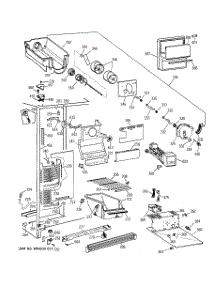 02 - Freezer Section parts for Ge Refrigerator TFT25JWYAAA from AppliancePartsPros.com