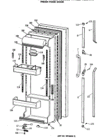 02 - Fresh Food Door parts for Ge Refrigerator TFH22PRSBWW from AppliancePartsPros.com