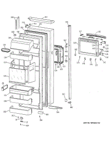 02 - Fresh Food Door parts for Ge Refrigerator TPG24BFCEBB from AppliancePartsPros.com