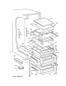 06 - Fresh Food Shelves parts for Ge Refrigerator TPG24BFCEBB from AppliancePartsPros.com