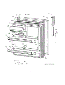 02 - Fresh Food Door parts for Ge Refrigerator TBG18JABURWW from AppliancePartsPros.com
