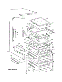 06 - Fresh Food Shelves parts for Ge Refrigerator TPX24PPBEAA from AppliancePartsPros.com