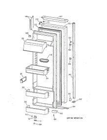 02 - Fresh Food Door parts for Ge Refrigerator TPX24BPBEWW from AppliancePartsPros.com