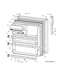 02 - Fresh Food Door parts for Ge Refrigerator TBG21IABURWW from AppliancePartsPros.com