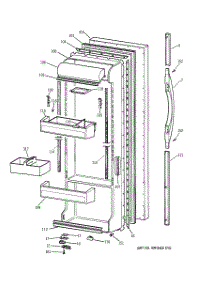 02 - Fresh Food Door parts for Ge Refrigerator TFX25VPBEAA from AppliancePartsPros.com