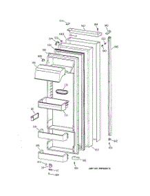 02 - Fresh Food Door parts for Ge Refrigerator TPS24BICABS from AppliancePartsPros.com
