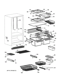 04 - Shelves parts for Ge Refrigerator TCX18IACBRWW from AppliancePartsPros.com