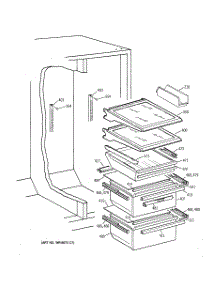 05 - Fresh Food Shelves parts for Ge Refrigerator TFX25QRCEAA from AppliancePartsPros.com