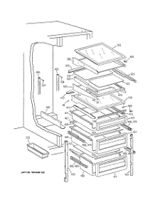 06 - Fresh Food Shelves parts for Ge Refrigerator TFX30PBBEWW from AppliancePartsPros.com