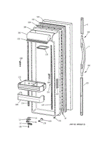 02 - Fresh Food Door parts for Ge Refrigerator TFX27ZPBEBB from AppliancePartsPros.com