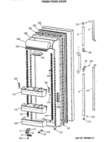 02 - Fresh Food Door parts for Ge Refrigerator TFH27PRSBBB from AppliancePartsPros.com