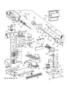 03 - Freezer Section parts for Ge Refrigerator TFX25CRBEBB from AppliancePartsPros.com