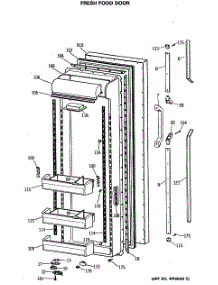 02 - Fresh Food Door parts for Ge Refrigerator TFH27PRSMWW from AppliancePartsPros.com