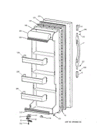 02 - Fresh Food Door parts for Ge Refrigerator TFX22GRBEWW from AppliancePartsPros.com