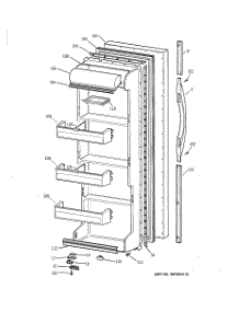 03 - Fresh Food Door parts for Ge Refrigerator TFX20JRBEWH from AppliancePartsPros.com