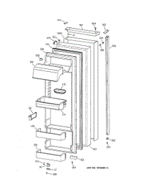 02 - Fresh Food Door parts for Ge Refrigerator TPS24BPCABS from AppliancePartsPros.com