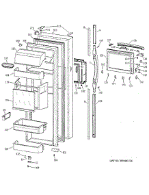 02 - Fresh Food Door parts for Ge Refrigerator TFM30PBBBWW from AppliancePartsPros.com