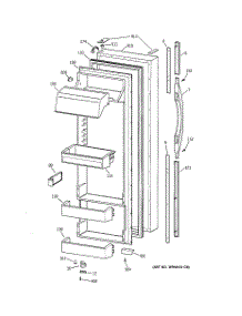 02 - Fresh Food Door parts for Ge Refrigerator MSK28DRBCAA from AppliancePartsPros.com