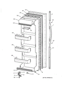 03 - Fresh Food Door parts for Ge Refrigerator TFM20JRBCWW from AppliancePartsPros.com