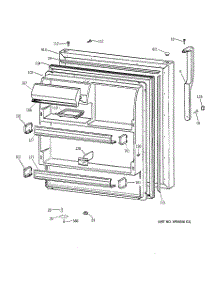 02 - Fresh Food Door parts for Ge Refrigerator TBM18JACDRWW from AppliancePartsPros.com