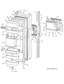 02 - Fresh Food Door parts for Ge Refrigerator TFT28PFBCAA from AppliancePartsPros.com