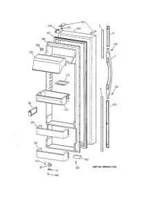 02 - Fresh Food Door parts for Ge Refrigerator TFK28ZRBCAA from AppliancePartsPros.com