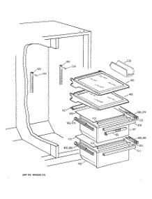 05 - Fresh Food Shelves parts for Ge Refrigerator TFM25KRCCAA from AppliancePartsPros.com