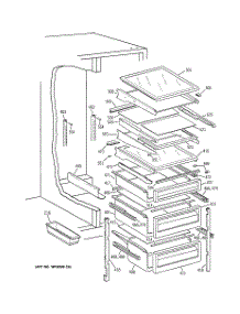 06 - Fresh Food Shelves parts for Ge Refrigerator TFM28PFBCAA from AppliancePartsPros.com