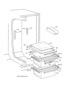 05 - Fresh Food Shelves parts for Ge Refrigerator TFX25JPCEAA from AppliancePartsPros.com