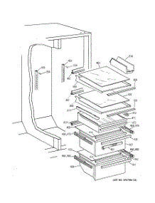 06 - Shelf Parts parts for Ge Refrigerator MSG28DHCCWW from AppliancePartsPros.com