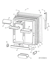 02 - Fresh Food Door parts for Ge Refrigerator TBX19QABRRAA from AppliancePartsPros.com