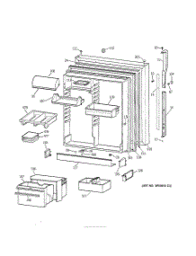 02 - Fresh Food Door parts for Ge Refrigerator TBX25PABRRAA from AppliancePartsPros.com