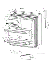 02 - Fresh Food Door parts for Ge Refrigerator TBI18JIBURWW from AppliancePartsPros.com