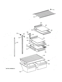 04 - Shelf Parts parts for Ge Refrigerator TBI18JIBURWW from AppliancePartsPros.com