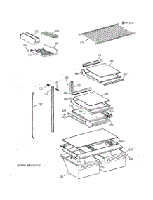 04 - Shelf Parts parts for Ge Refrigerator TBT18JABURWW from AppliancePartsPros.com