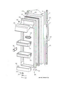 02 - Fresh Food Door parts for Ge Refrigerator TFT30PRBCAA from AppliancePartsPros.com
