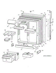 03 - Fresh Food Door parts for Ge Refrigerator TBX22PRBSLWW from AppliancePartsPros.com
