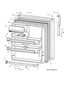 02 - Fresh Food Door parts for Ge Refrigerator TBT21JABTRAA from AppliancePartsPros.com