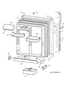 02 - Fresh Food Door parts for Ge Refrigerator TBX19PABRRBB from AppliancePartsPros.com