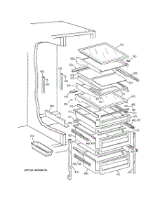 06 - Fresh Food Shelves parts for Ge Refrigerator TFX28PBBBAA from AppliancePartsPros.com