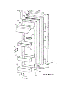 02 - Fresh Food Door parts for Ge Refrigerator TPX24BIBAWW from AppliancePartsPros.com
