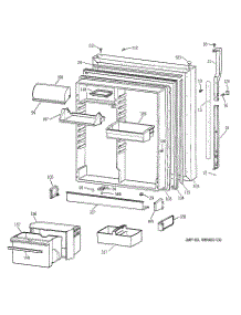 02 - Fresh Food Door parts for Ge Refrigerator TBG22PABURWW from AppliancePartsPros.com