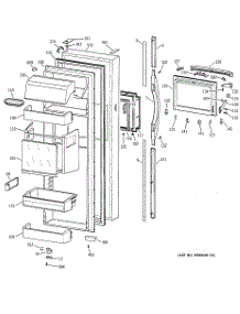02 - Fresh Food Door parts for Ge Refrigerator TFK30PFBCWW from AppliancePartsPros.com